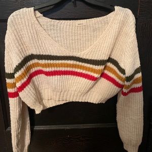 debut cream cropped sweater